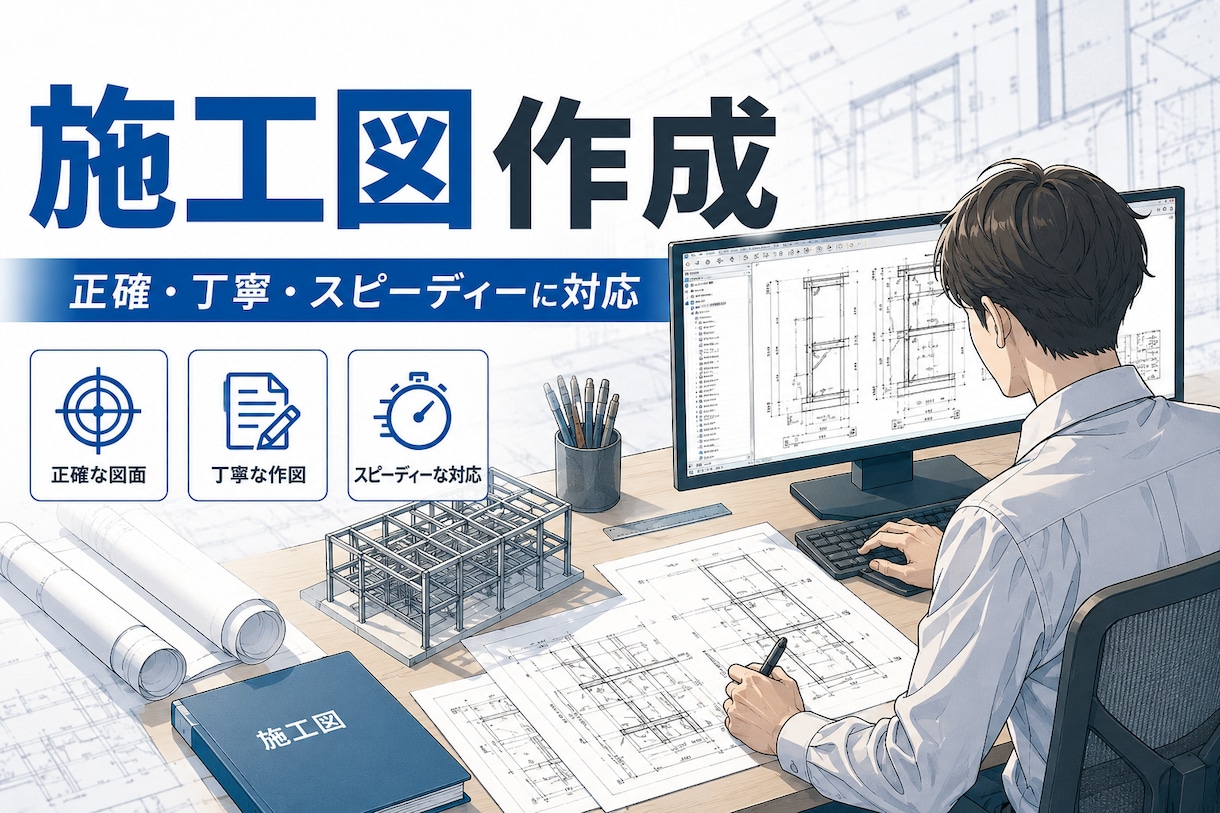 建築施工図の修正、施工計画図の作成します チェック図を元に施工図の修正をします。 イメージ1