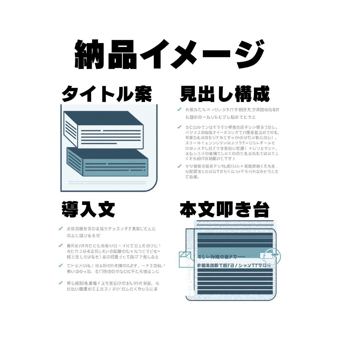 SEO記事の構成＋下書きをわかりやすく作成します 見出しで止まる記事、先まで進めます イメージ2