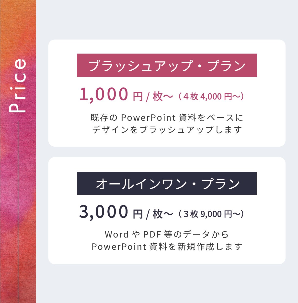 パワポ｜プレゼン資料のブラッシュアップ承ります シンプルに、うつくしく。伝えたいことをカタチにします。 イメージ3