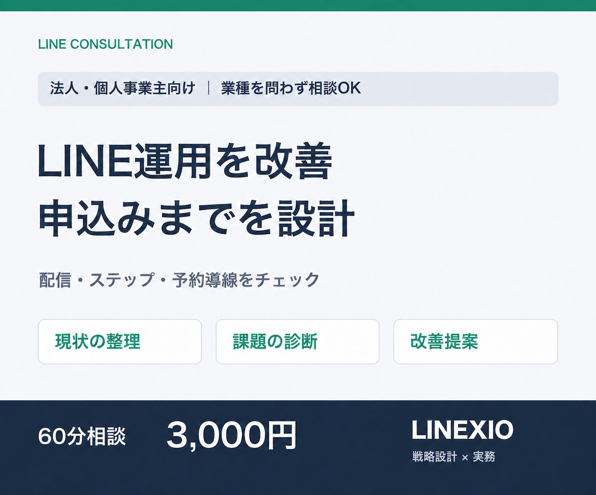 公式LINEの運用と申込み導線を診断します 配信・ステップ・予約導線の改善ポイントを整理 イメージ1