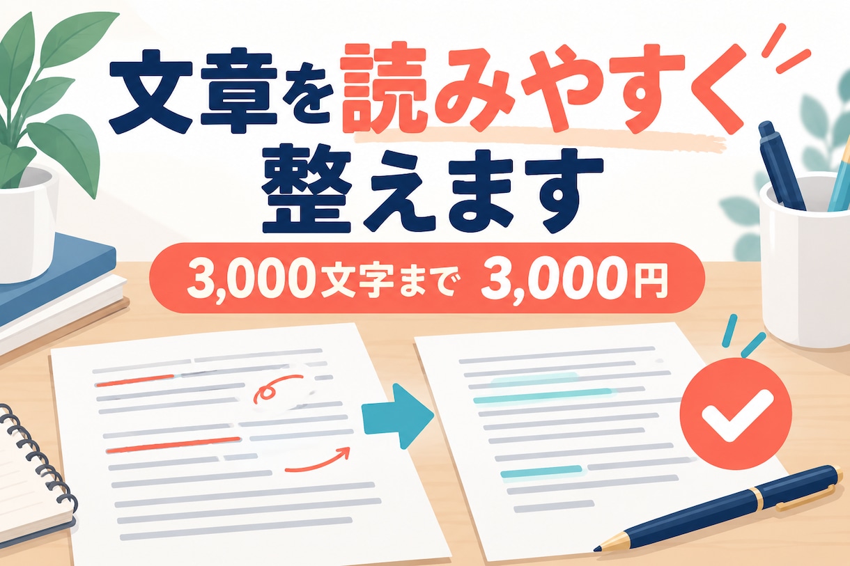 読みづらい文章を自然で伝わる文章に整えます ブログや説明文など幅広い文章を丁寧にリライト イメージ1