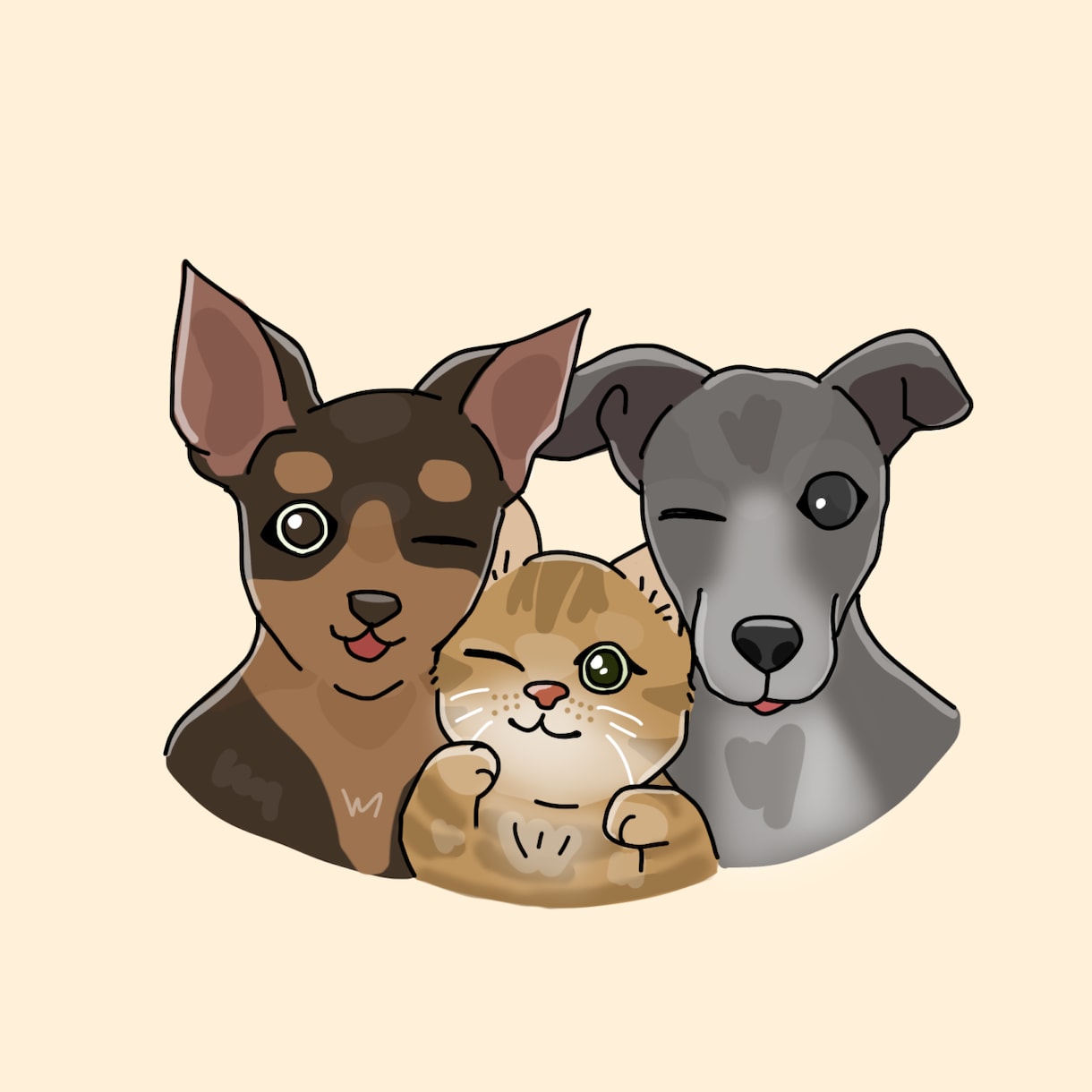 ペットのアイコン描きます 愛犬や愛猫のアイコンやプレゼントに！ゆるかわイラスト描きます イメージ8