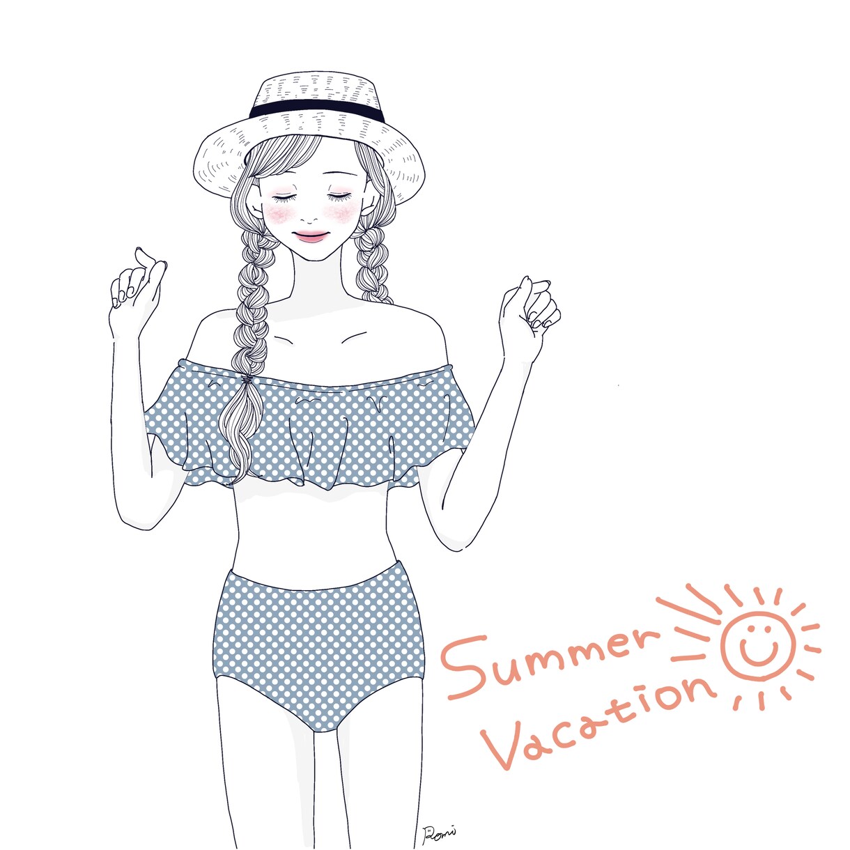 シンプルでかわいい女の子イラスト作成します パンフレット挿絵やパッケージデザイン用イラスト始めました イメージ6
