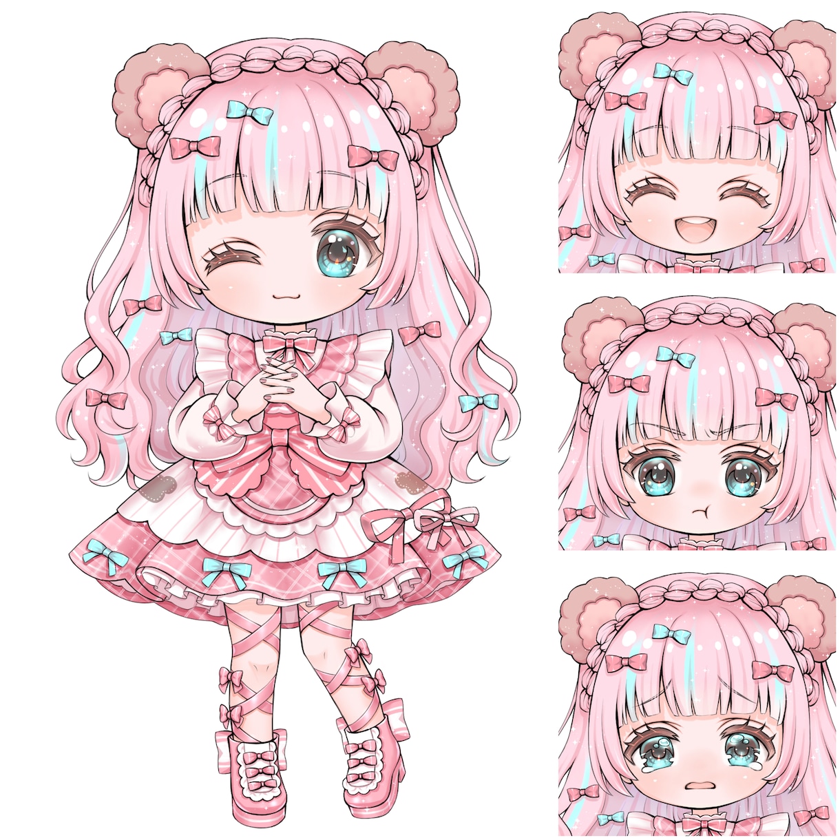 キラキラ可愛いミニキャラ描きます あなたのキャラをキラキラな可愛いミニキャラで描きます イメージ2