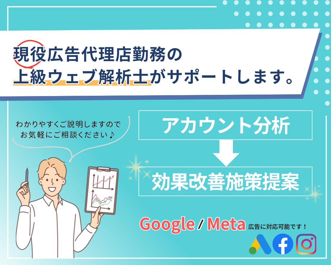 限定3000円/Web広告運用プロが個別相談します 施策提案・改善提案・成果計測・運用指導が必要な方へ。 イメージ3