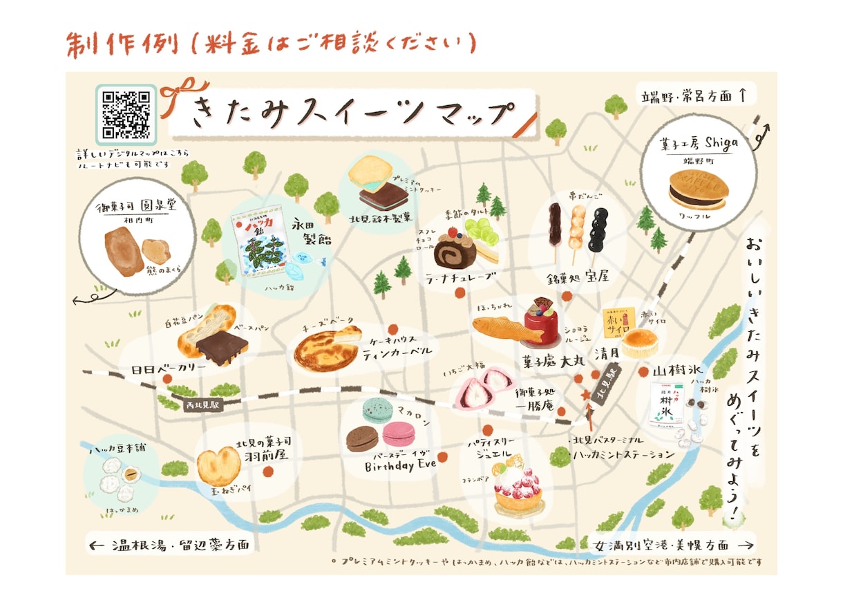 かわいい手描きイラストマップお作りします アクセスマップやガイドなどに！優しい雰囲気のかわいいイラスト イメージ2