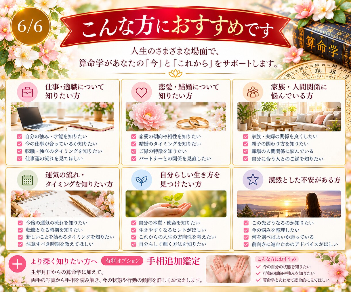 算命学で本質・才能・これからの運気を鑑定します 生まれ持った本質と運気を読み解き、今とこれからを整えます イメージ6