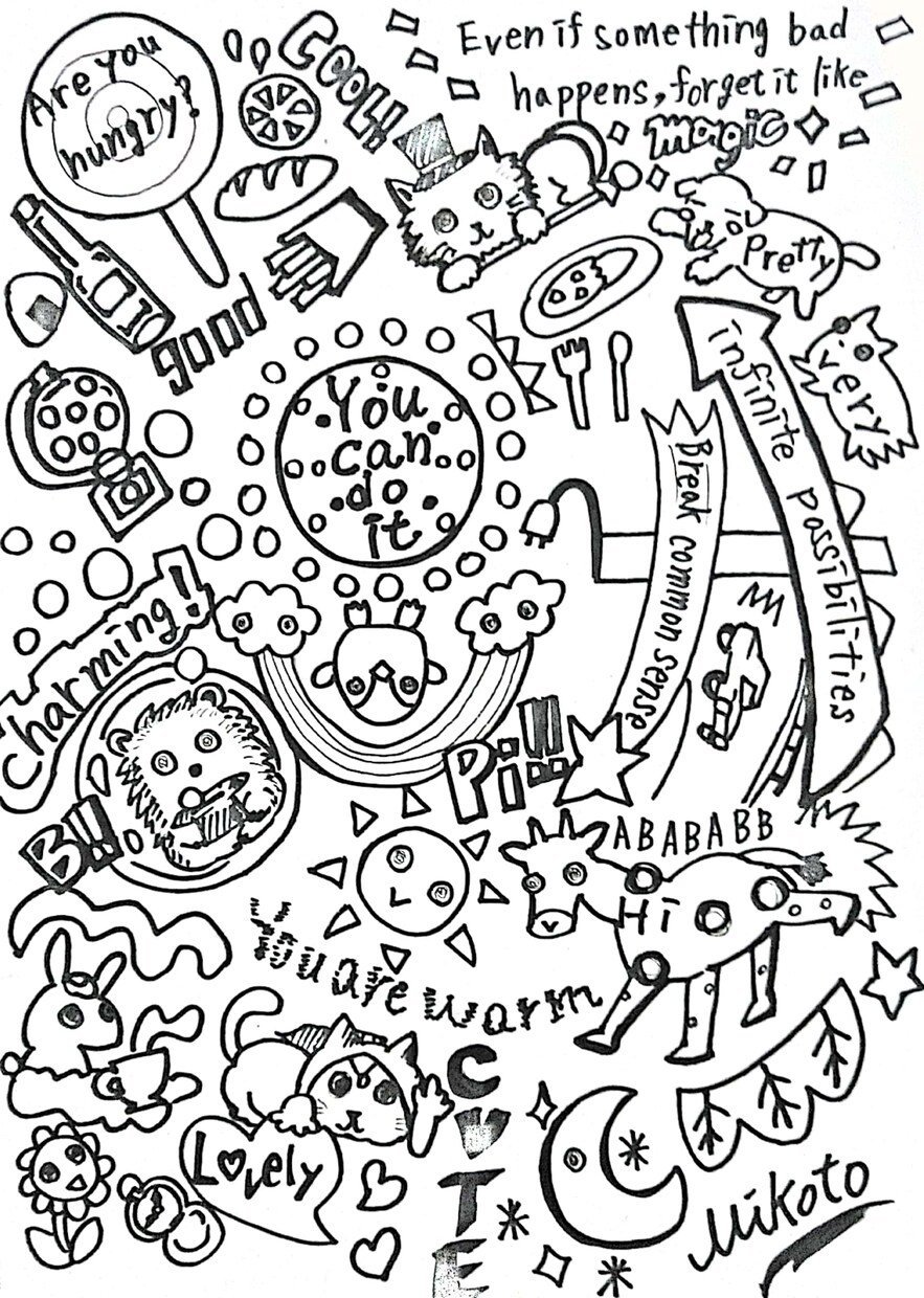 元気が出るイラストを作ります ペンアート三種類選べます！(動物英文ふんわりタッチ) イメージ1