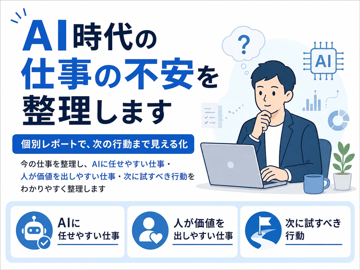 AIで変わる仕事と今後の行動を整理します AIによる仕事の不安を解消する次の一手を考えます イメージ1