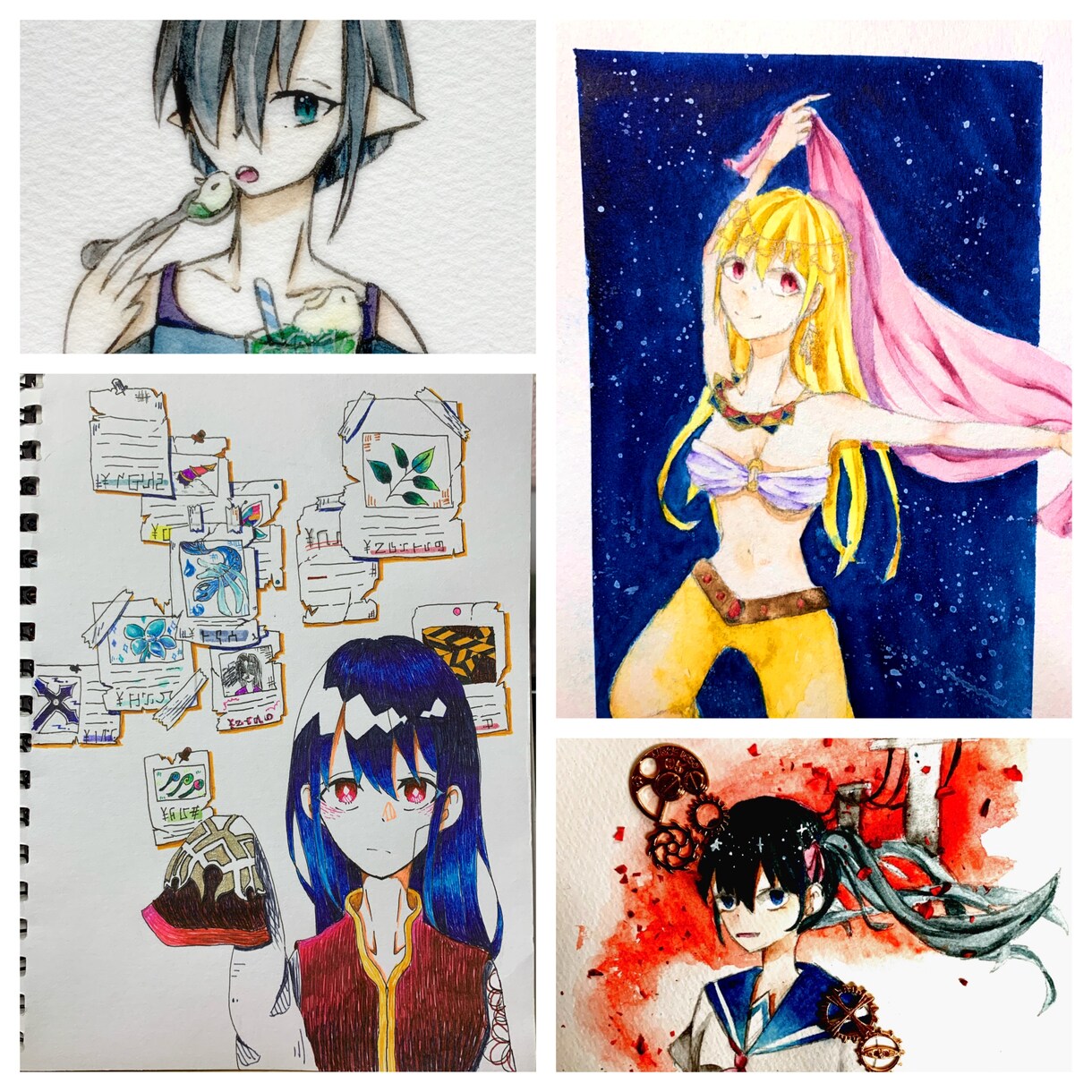 アナログで絵を描いています ボールペン、水彩、コピックで絵を描きます。 イメージ2