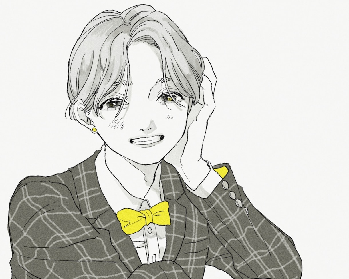 シンプルな全身絵 バストアップイラストを描きます お気に入りのコーデや服装を 立ち絵でもお好きなポーズでも イメージ1