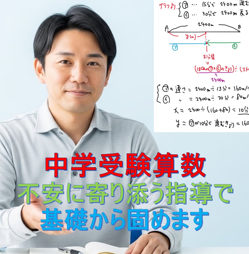 中学受験算数★不安に寄り添う指導で基礎から固めます 基礎徹底理解とミス撲滅で「わかる！できる！」を積み重ねよう！ イメージ1