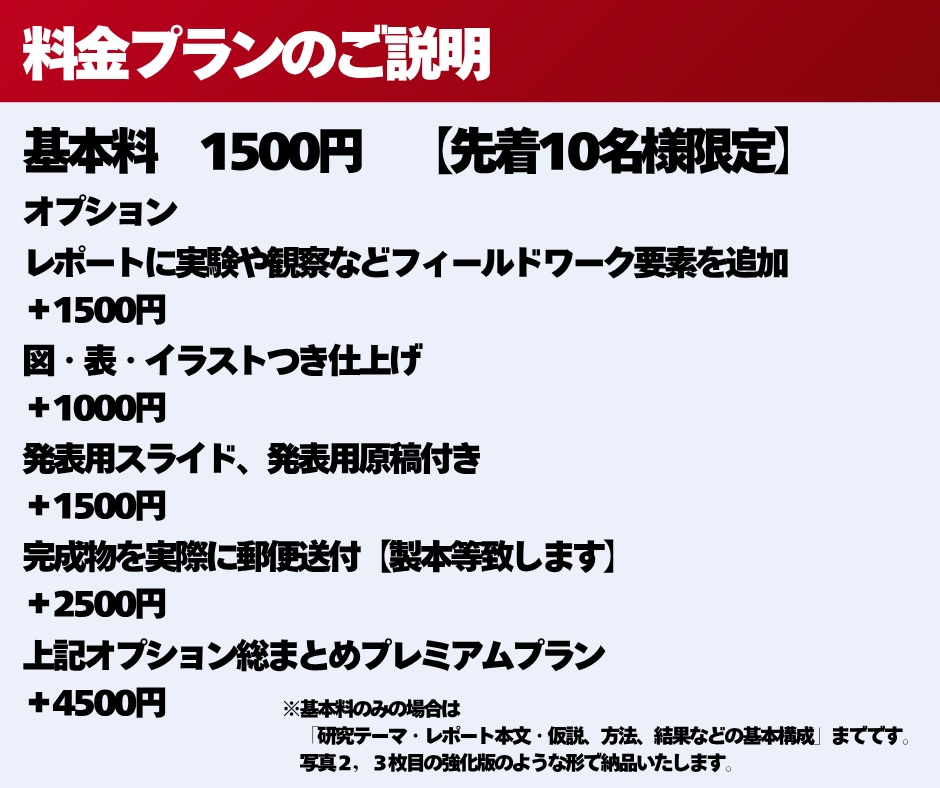 自由研究のテーマ提案から構成までを一緒に考えます 即日納品可能です！先着10名様限定で基本料1500円です！ イメージ4