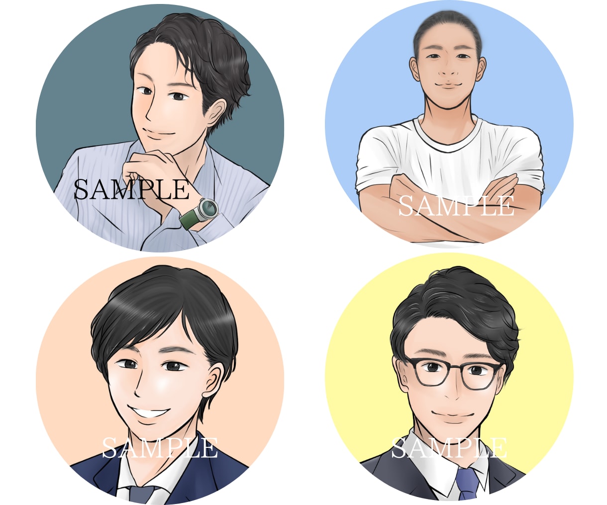 男性のSNSアイコン・ヘッダーイラスト描きます リアル過ぎずアニメ風じゃない！X用ヘッダー作成可！ イメージ8