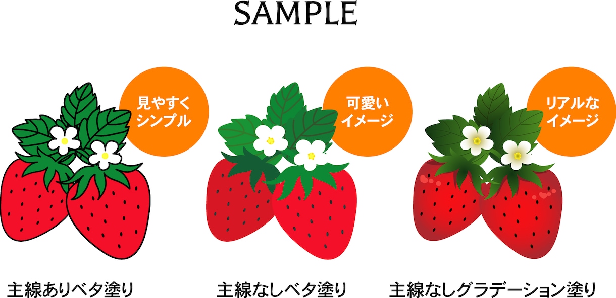 Illustratorで植物・果物イラスト作ります 拡大・縮小してもきれいなaiデータのイラスト作成！ イメージ1