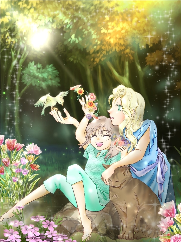 少女漫画風の柔らかいイラスト描きます 写真風背景入り画、犬猫さん等のポップなスタンプ風画もOK。 イメージ3