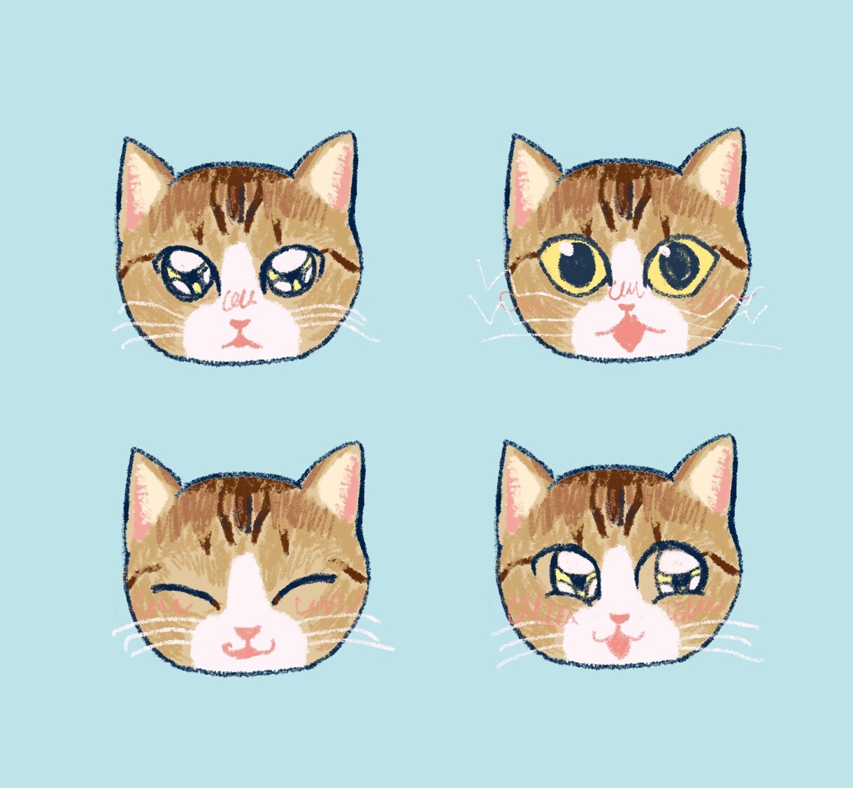 喜怒哀楽4種を可愛く描きます あなたや家族、友人やペットの似顔絵をかわいいタッチで！ イメージ3