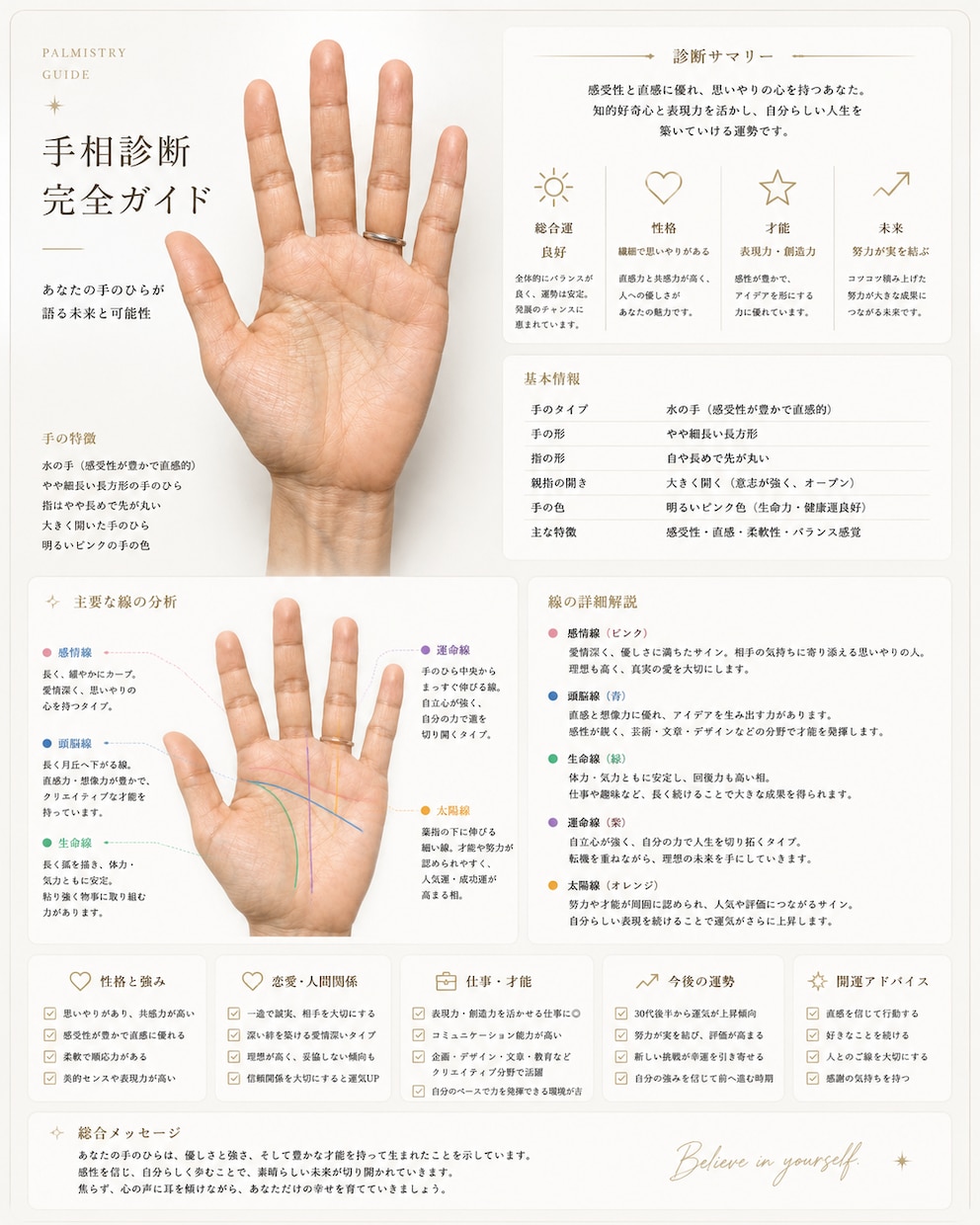 500円】初めての手相鑑定♡優しく占います 「手のひらから、あなたらしさと未来を紐解きます」 イメージ2