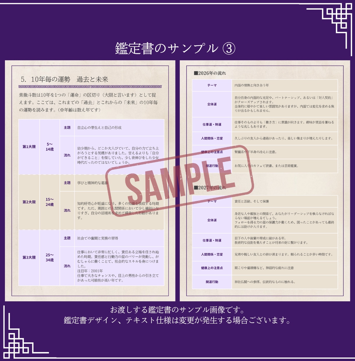 濃厚9000字！運命の流れに乗る開運占いします 5年運付き総合鑑定！才能・仕事・財運の流れを紫微斗数で鑑定 イメージ9
