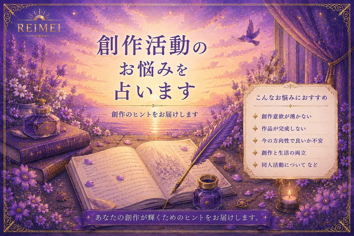創作活動のお悩みを占います 創作活動のお悩みを占います｜創作のヒントをお届けします】 イメージ1