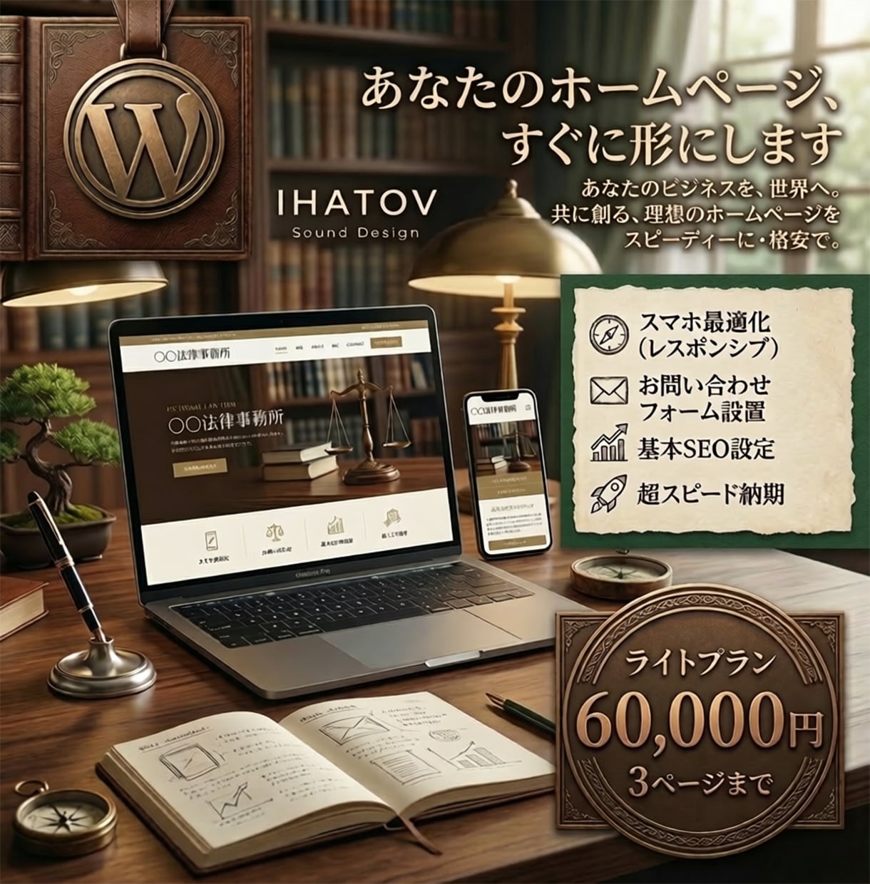 今の時代に合った“伝わる”ホームページを制作します 導線設定を考慮したサイトを、格安でスピーディーに制作します イメージ1