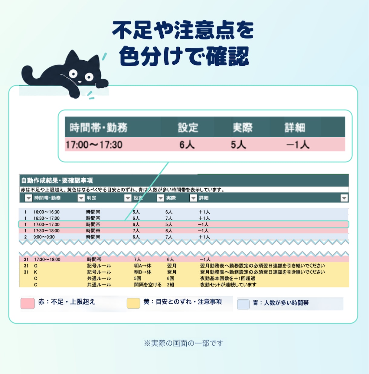 勤務表を自動作成します 「うちはルールが多いから無理」を、できるかも！に イメージ6