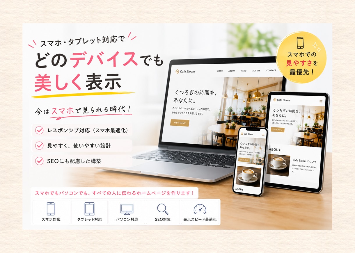 3万円でOK！ ホームページ作成します かんたん 低予算 お洒落 ホームページ Webサイト制作 イメージ4