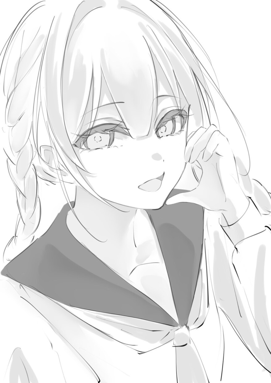 イラスト描きます 白黒でバストアップイラスト描きます イメージ4