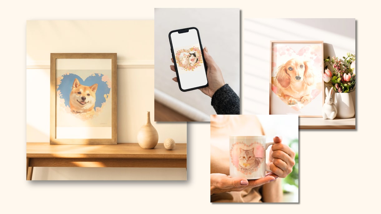 ペットのイラストをおしゃれなパネルにします パネル＆データお渡し＊プレゼントにも喜ばれています。 イメージ10