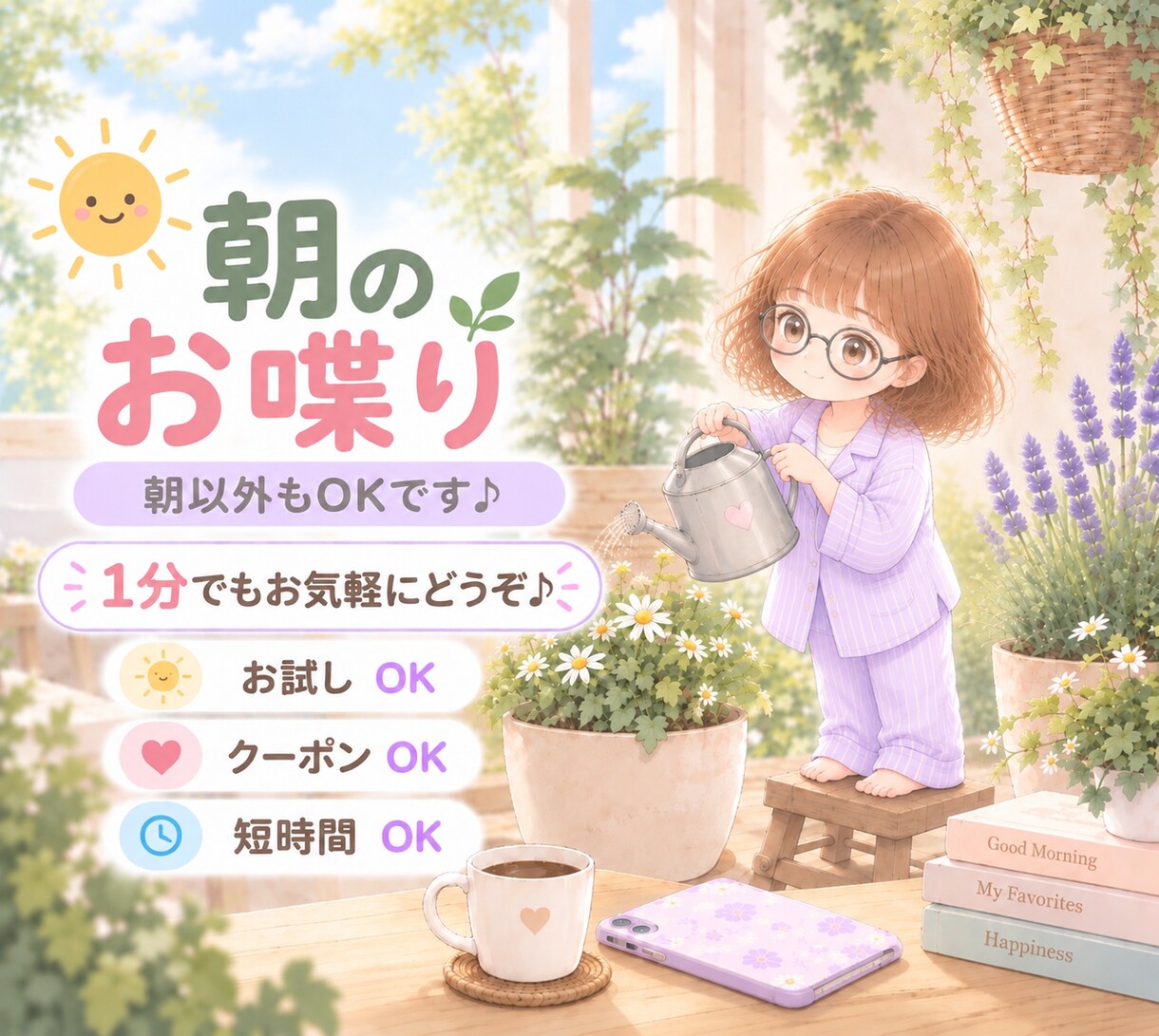 朝のお喋り〜1分からお話しできます なんとなく元気が出ない朝〜お喋りしてから1日を始めませんか？ イメージ7