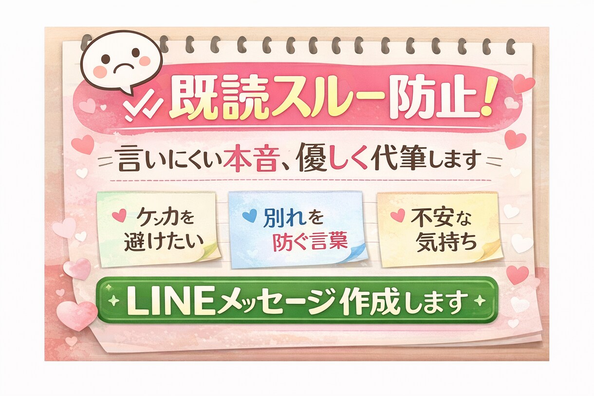 既読無視されにくいLINE作ります 感情的にならず、ちゃんと届く文章に整えます イメージ1