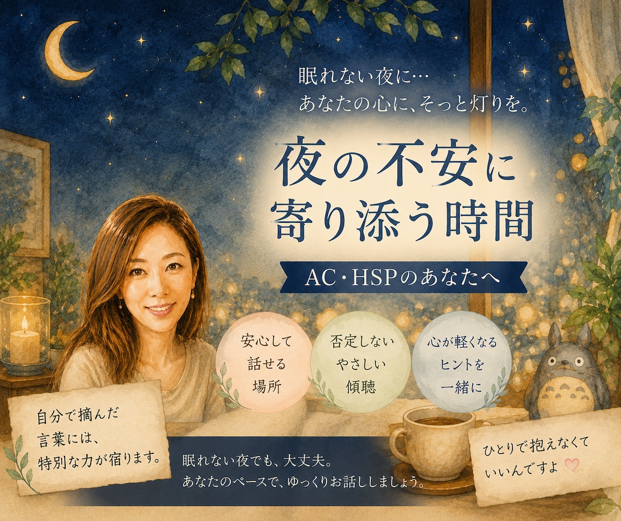 夜眠れない不安を看護師が電話で聞きます AC、 HSPさんの生きづらに寄り添えます イメージ1