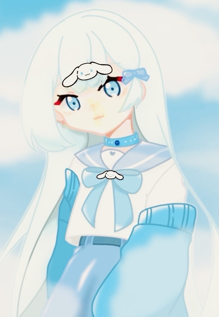 水色の女の子既存イラスト販売します 水色の既存イラストの女の子です イメージ1