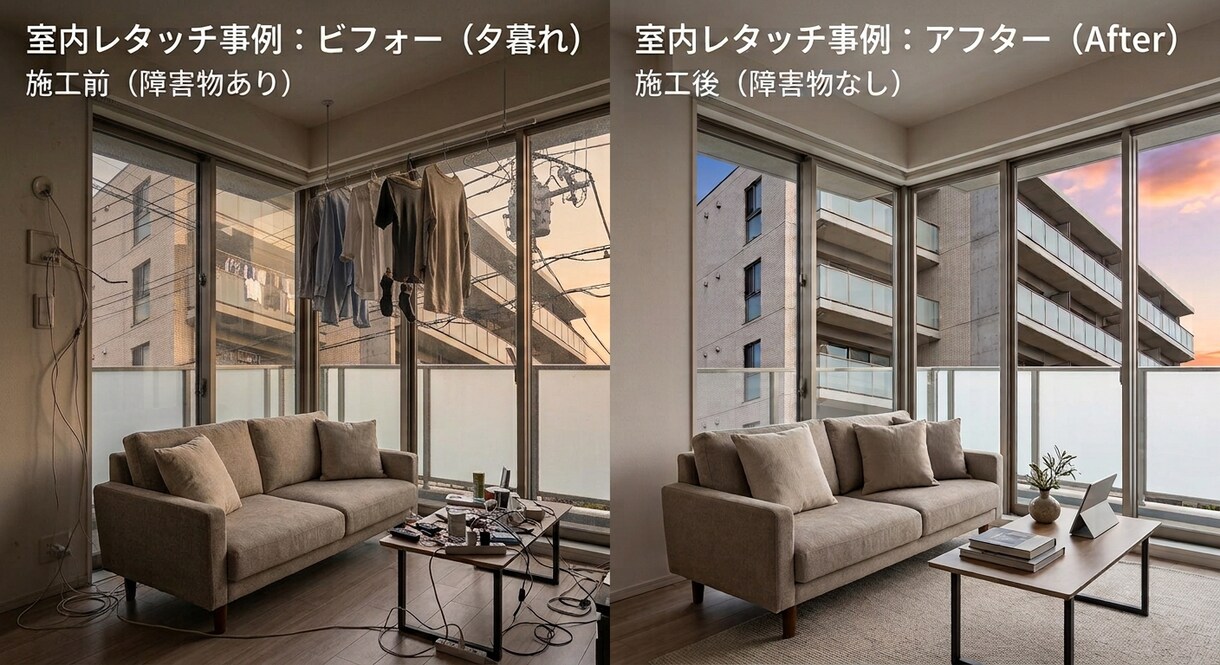 建築物の外観補正・不要物の削除 丁寧に仕上げます 【レタッチ】建築物の電線 車 削除、青空に変更、木を植える等 イメージ3