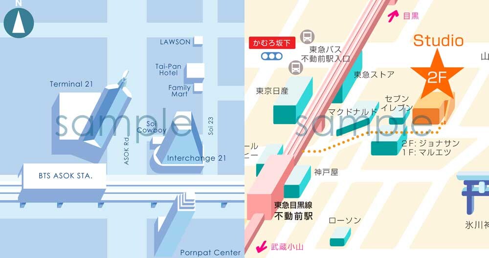 地図をオシャレに！立体感あるイラストを描きます イラストレーター形式での納品でHPやパンフなどに利用可です イメージ7