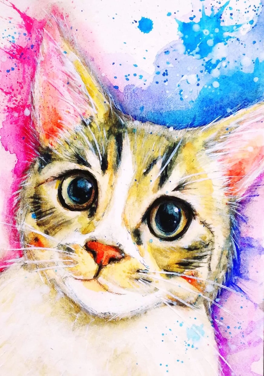 ネコちゃんの似顔絵描きます 水彩画であなたの愛猫を描きます！ イメージ1