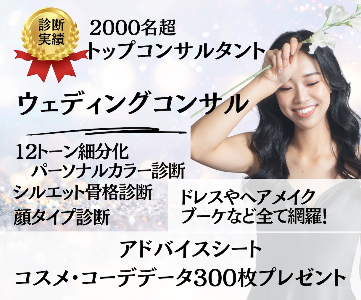 プレ花嫁さん必見!ウェディングイメコン診断します ドレスや魅せ方のプロであるミスコングランプリが徹底アドバイス イメージ1