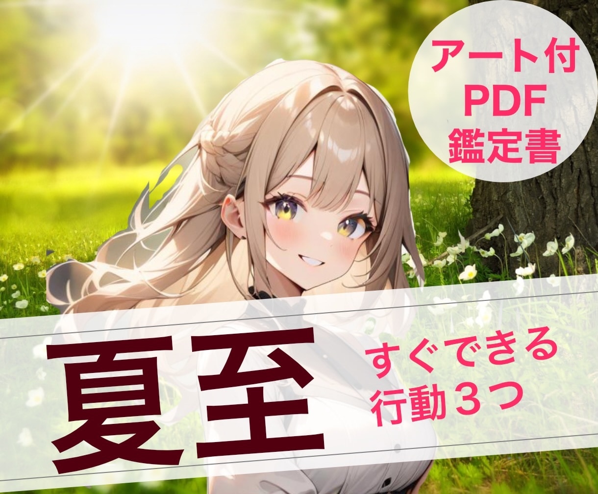 すぐできる行動3つ!【夏至】までに整います はじめましての方限定☆アート付PDF鑑定書 イメージ1