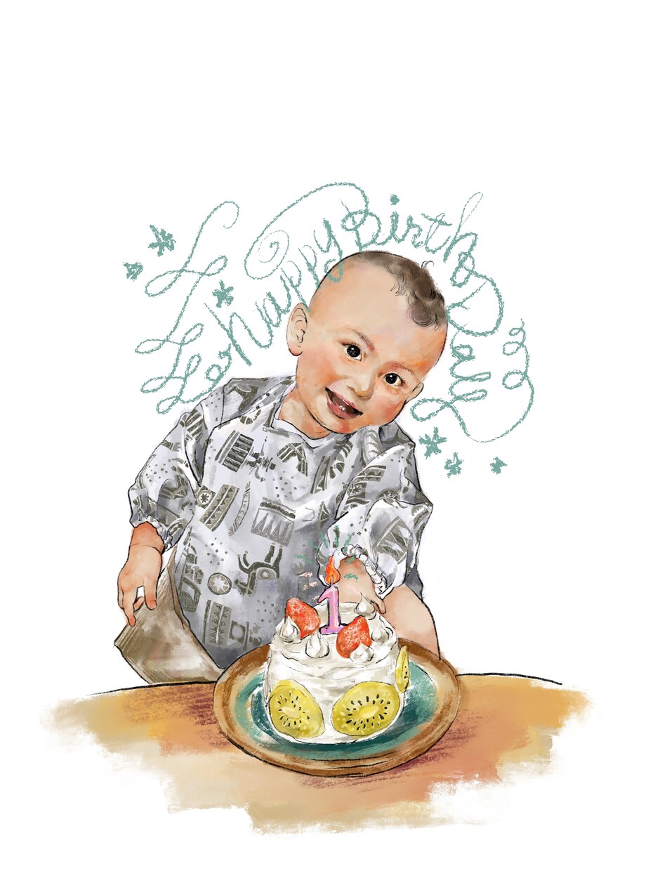 リアルで素敵な手書き風タッチの似顔絵お描きします 家族の思い出やプレゼントに。ひとつひとつ丁寧にお描きします。 イメージ2