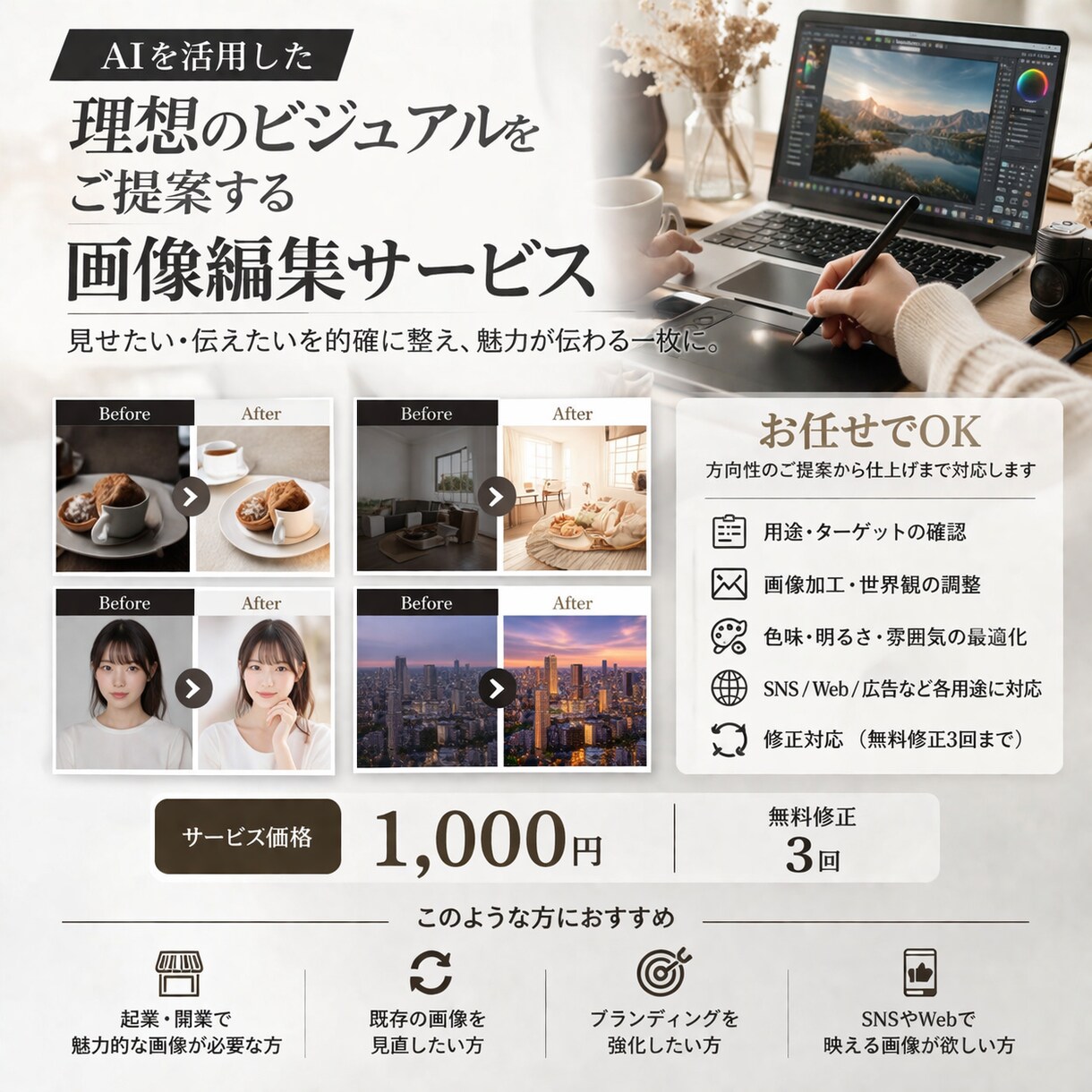 AIを活用して、画像を意のままに編集します その一枚、もっと魅力的にしませんか？ イメージ1