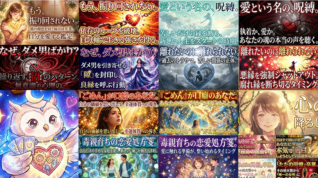 占い・恋愛特化|YouTubeサムネイル制作します 本気の鑑定が、軽く見られないデザインに イメージ7