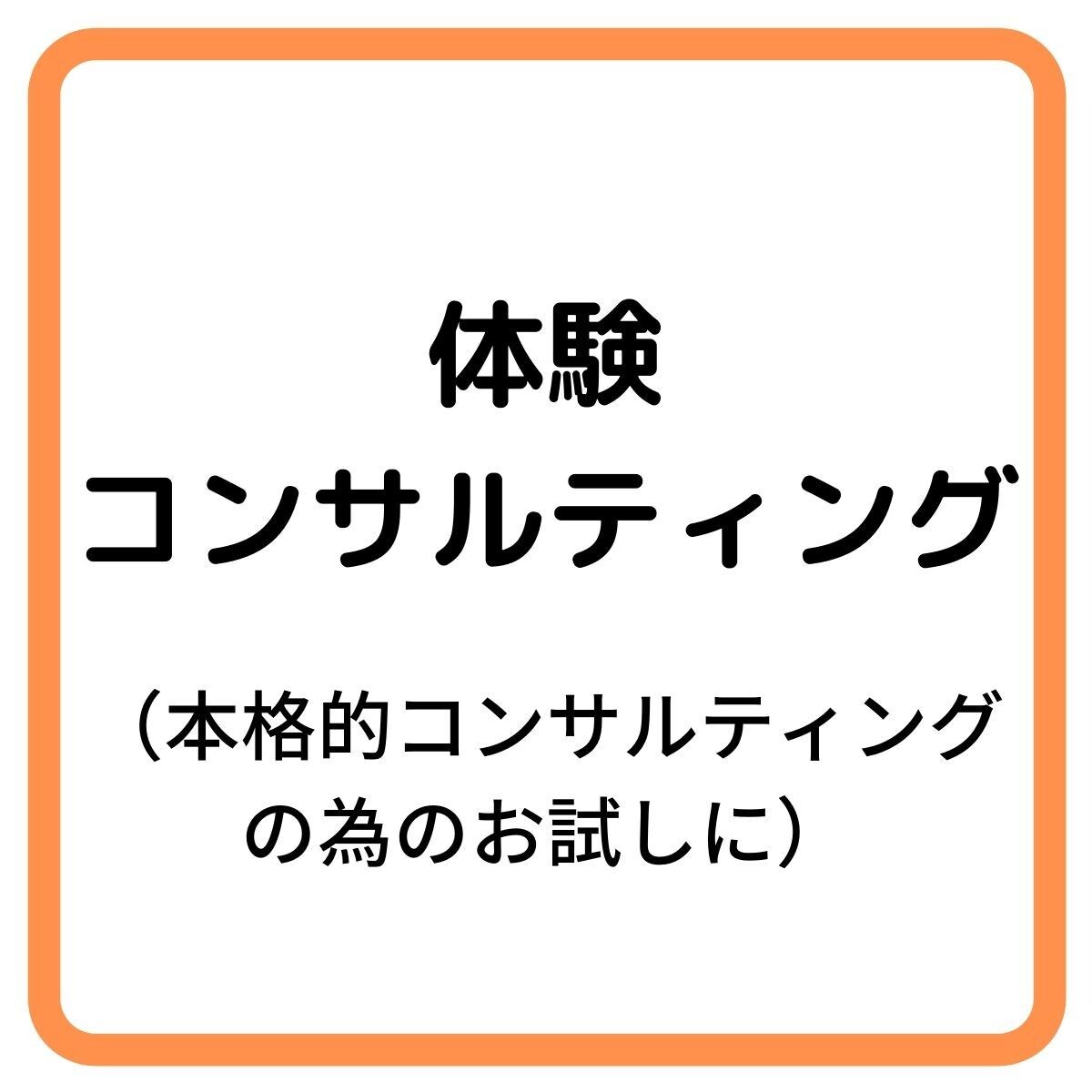 体験コンサルティングを提供します いきなり本格的なコンサルティングに入る前に体験した方へ イメージ1