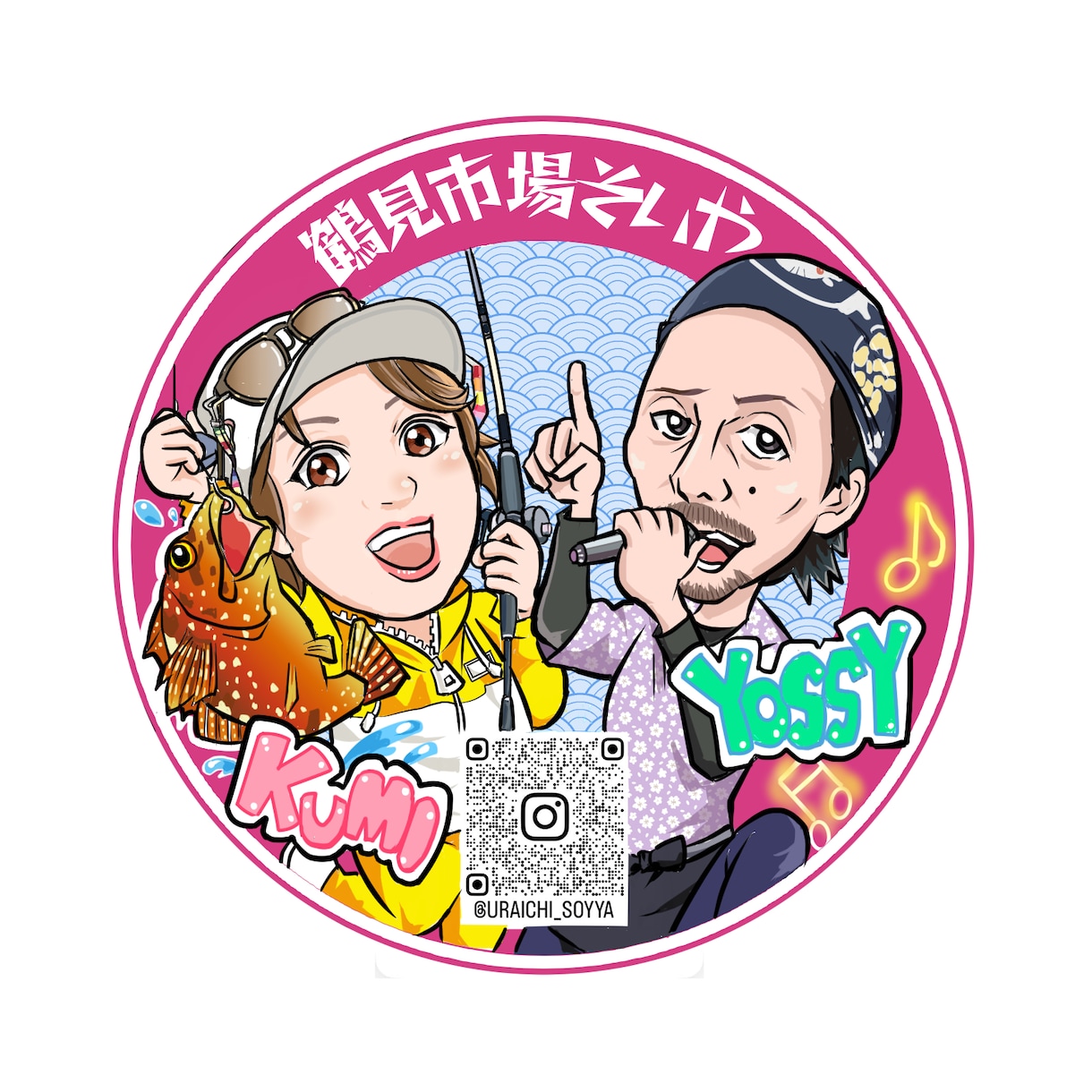 似顔絵ステッカーイラストを制作します 乗り物・趣味・レジャー・お店などアイコンや名刺・ステッカーに イメージ4