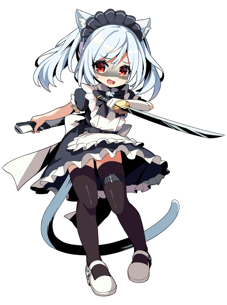 刀の猫耳メイドます 黒影でメリハリの利いた猫耳のメイドちゃん イメージ9