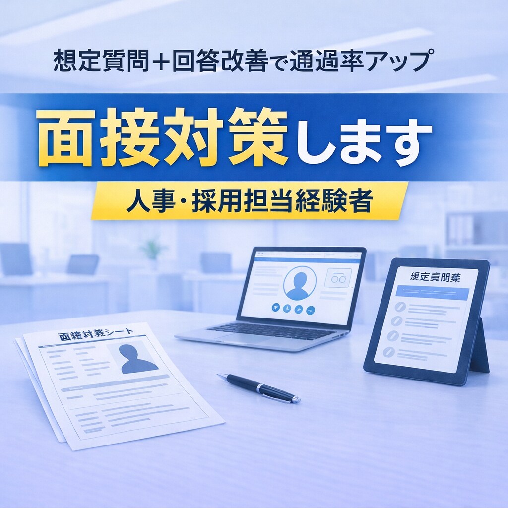 想定質問＋回答改善付き｜人事経験者が面接対策します 採用側の評価ポイントを踏まえた実践対策 イメージ1