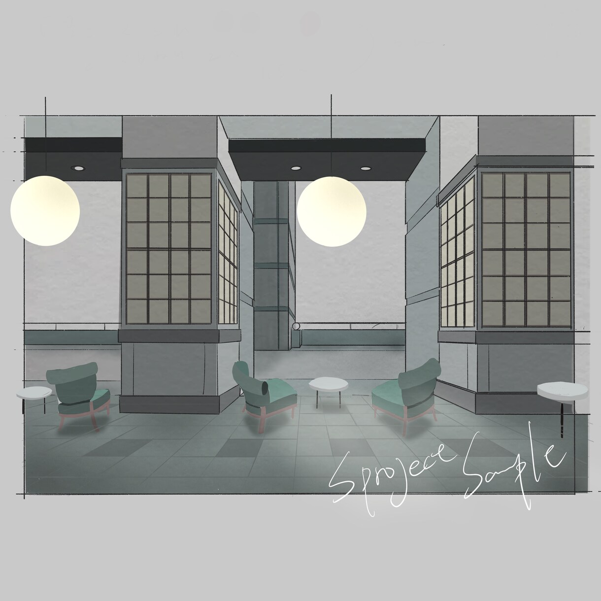 特別価格★手書き調外観・内装パース作成いたします 手書き調なミニマムな建築・インテリアパースを作成します。 イメージ2