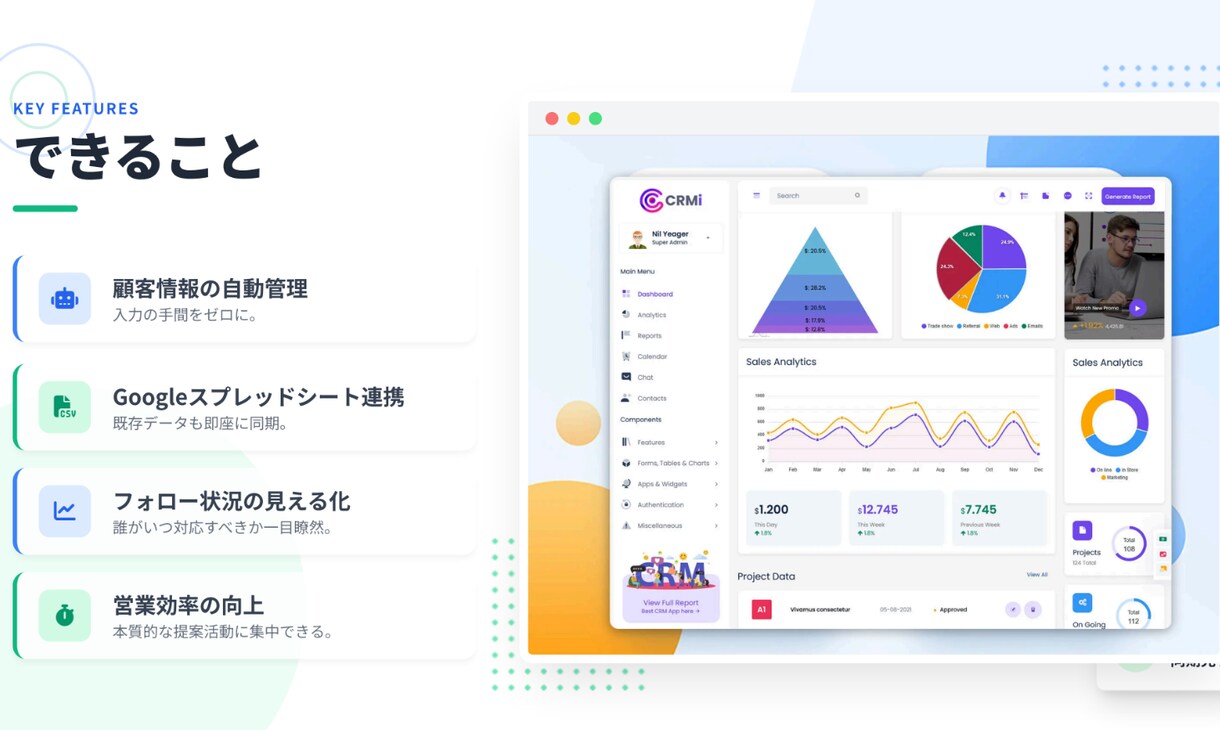 問い合わせ〜顧客管理〜フォローを自動化します 顧客情報を資産化し営業を仕組み化します イメージ4