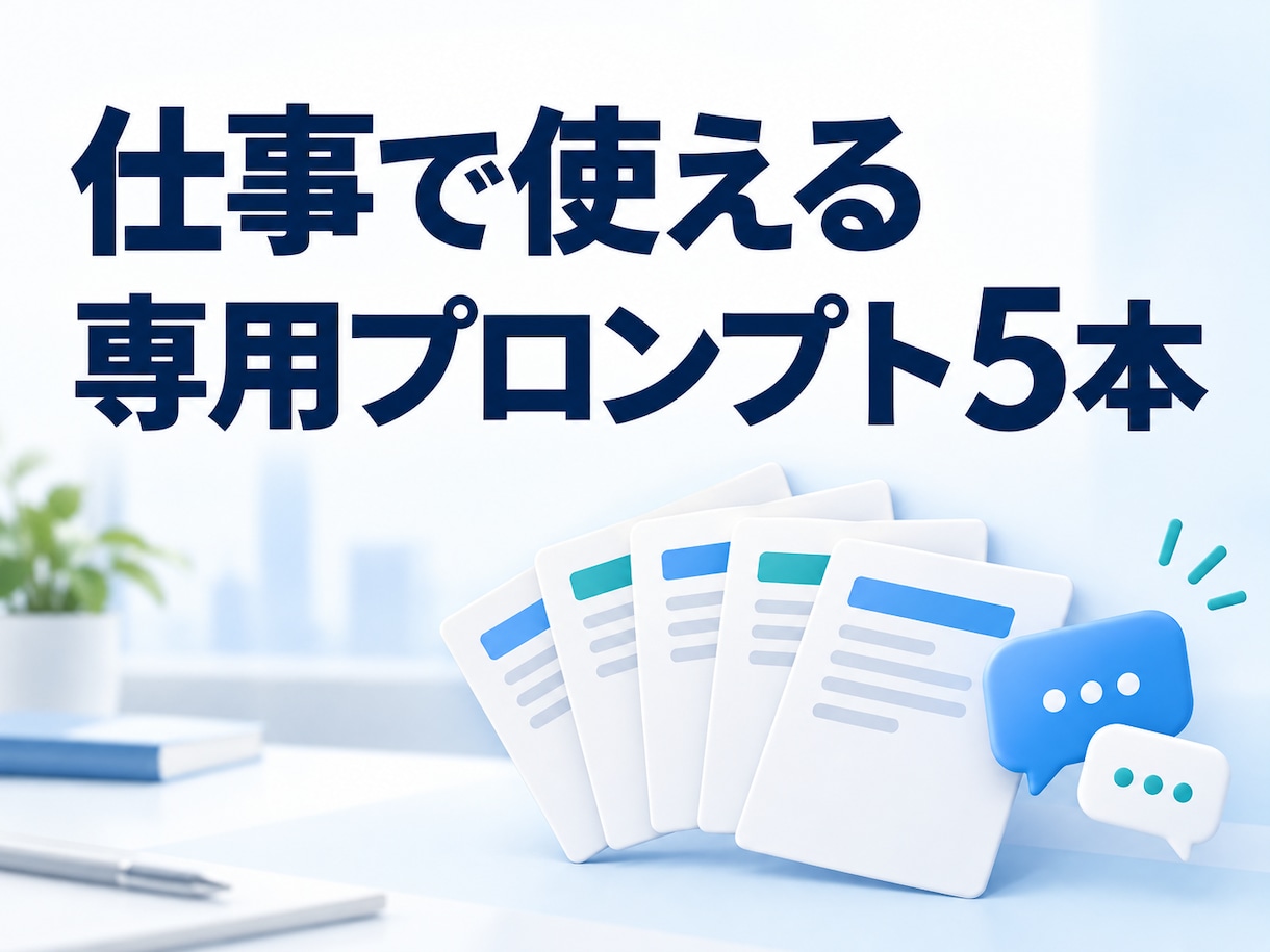 仕事で使うAIプロンプト5本を作ります 1業務に合わせた指示文と使い方を納品 イメージ1