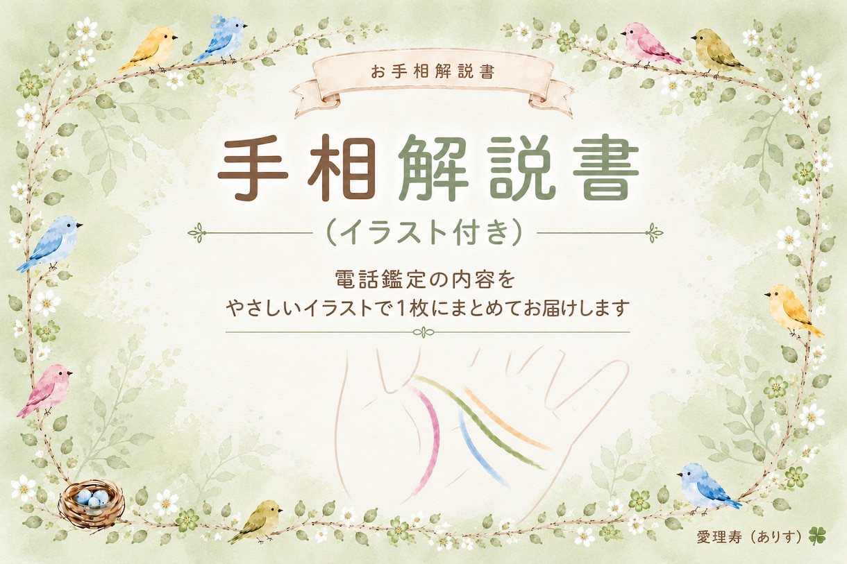 電話手相ご利用者様限定　”手相解説書”お届けします 電話鑑定でお伝えした内容を、解説書にまとめてお届けします。 イメージ1