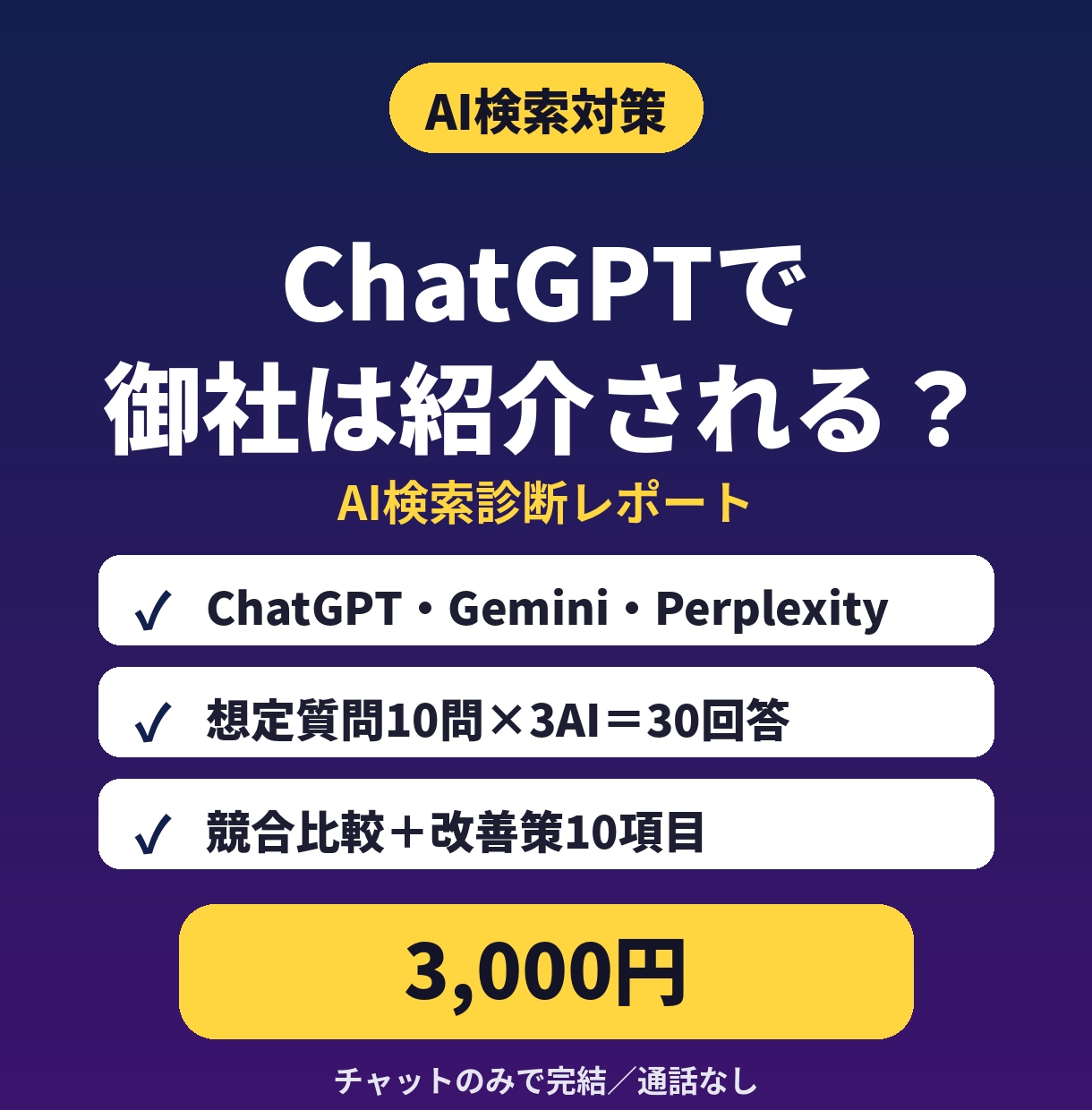 ChatGPT等で自社が紹介されるか調べます 30回答を実調査｜PDFと改善策10個つき イメージ1